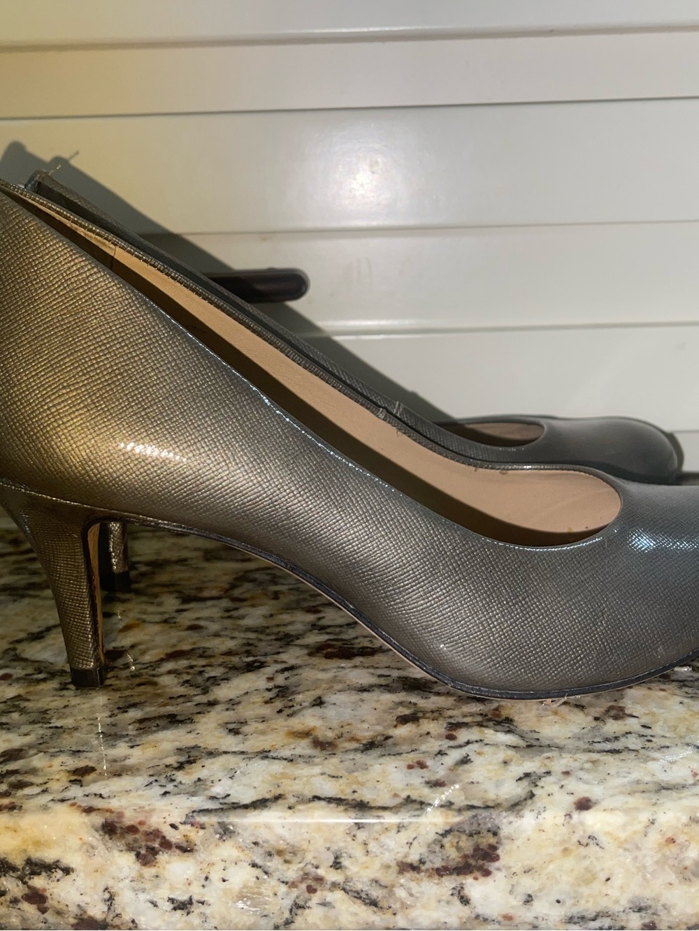 Classic Women's Silver Grey Mid Heel Pumps